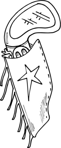 Six Shooter In A Holster Coloring Page